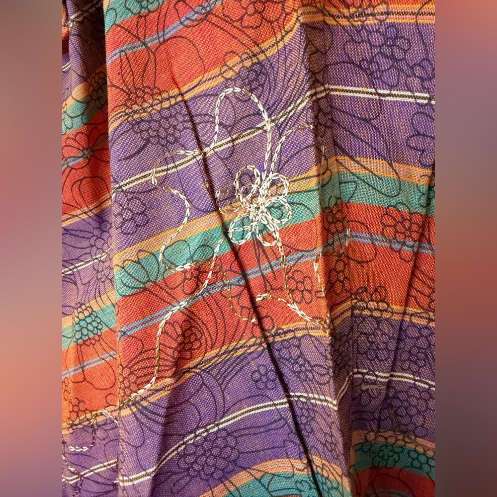 Sheesh Collections Multicolor Bohemian Embroidered Wrap Skirt NWT - Picture 3 of 7
